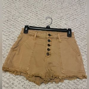 Jean button up high waisted shorts